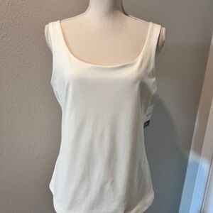 New Nine West Sculpting Tank Ivory Cream Sleeveless Top XL